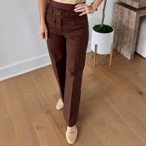 Loft The Palmer Wide Leg High Rise Pants Brown Women’s Size 6 Pre-Loved